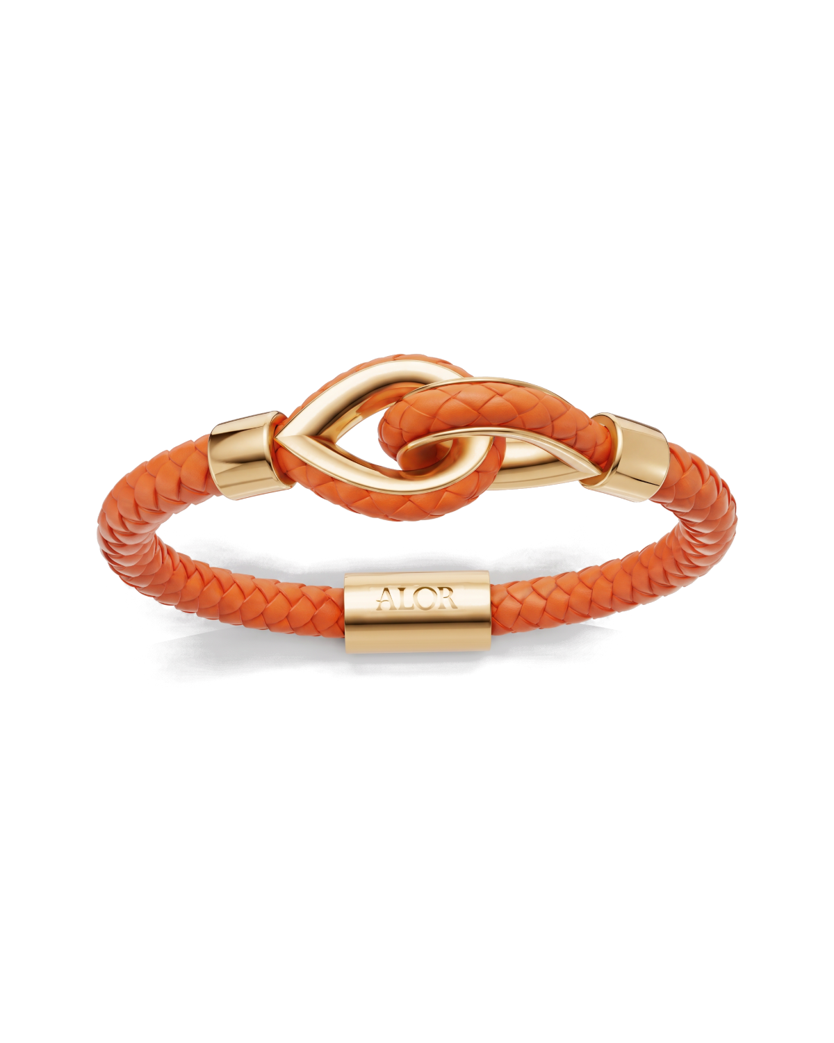Yellow Larme Braided Leather Bangle