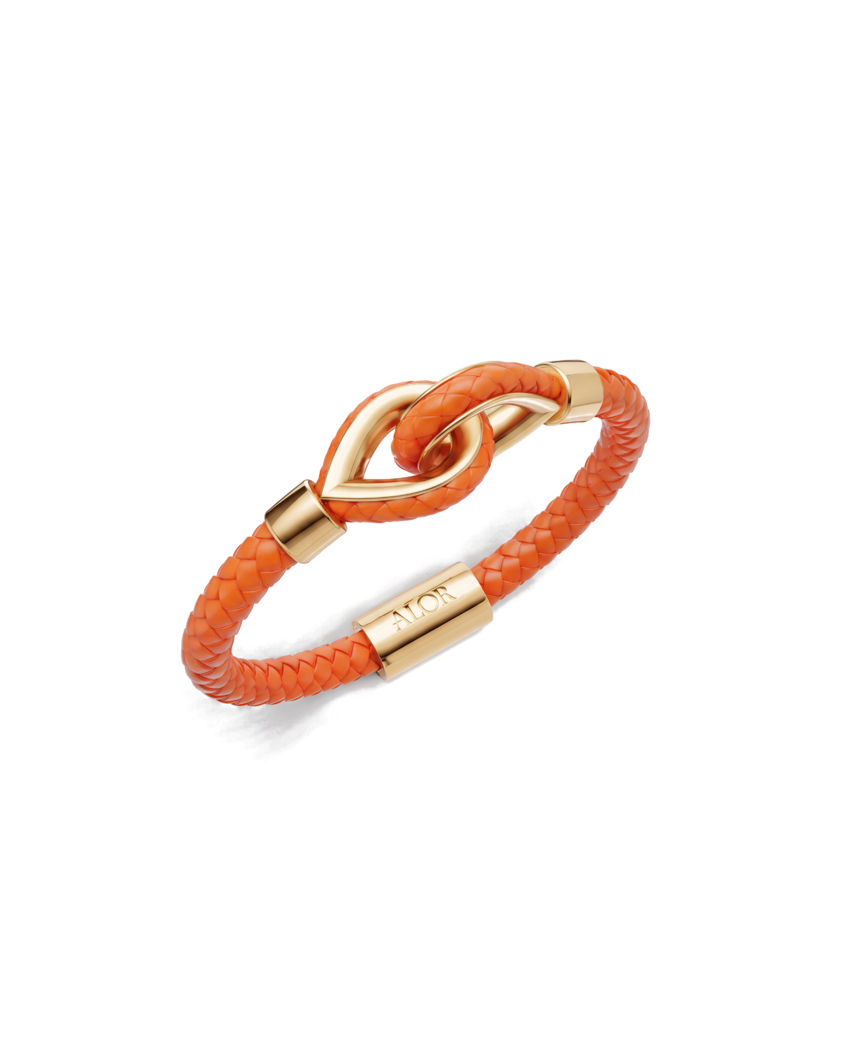 Yellow Larme Braided Leather Bangle
