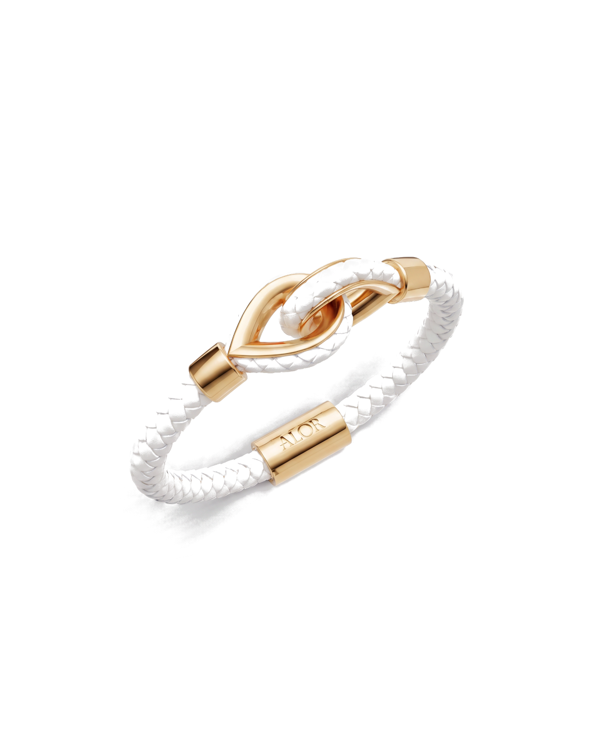 Yellow Larme Braided Leather Bangle