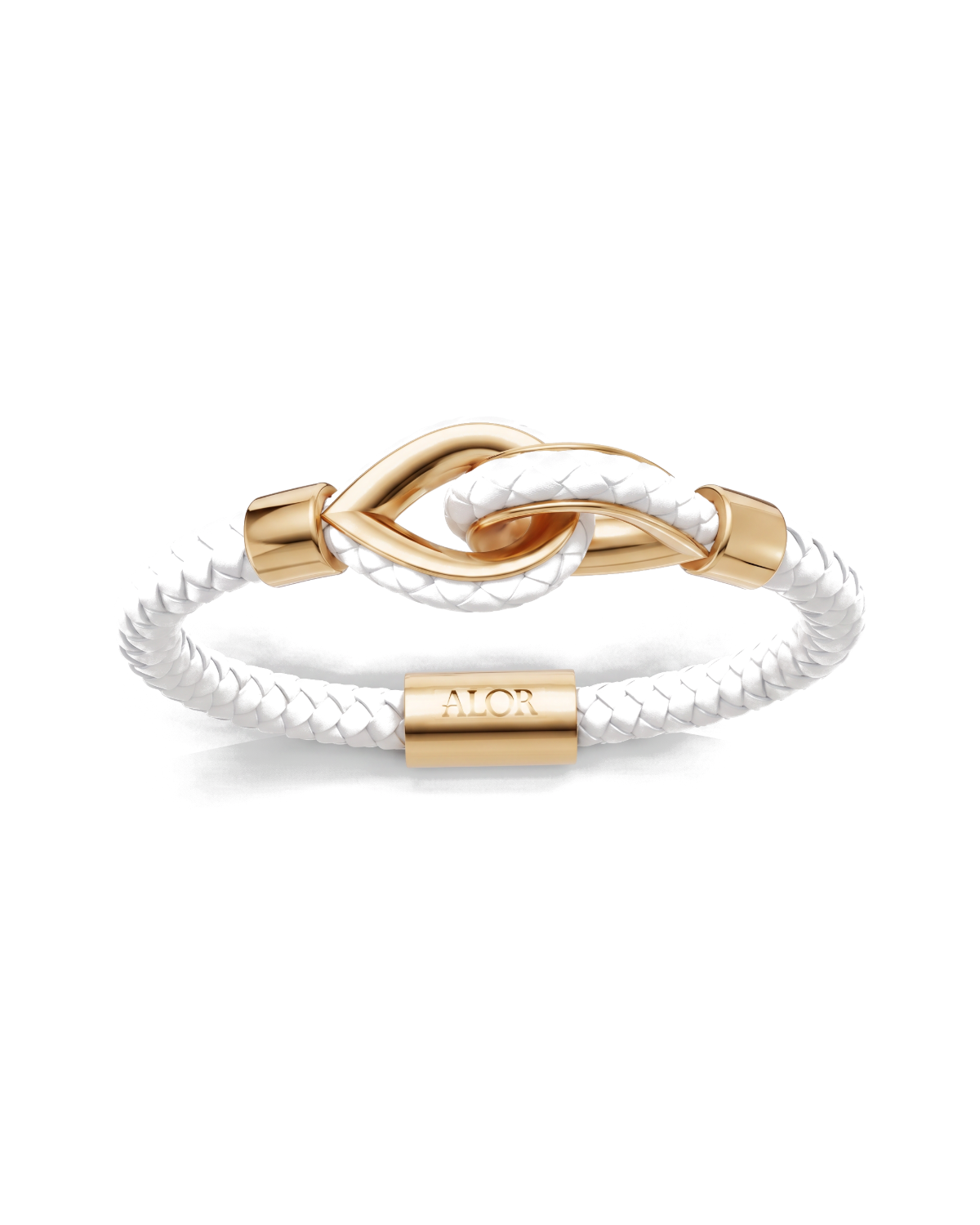 Yellow Larme Braided Leather Bangle