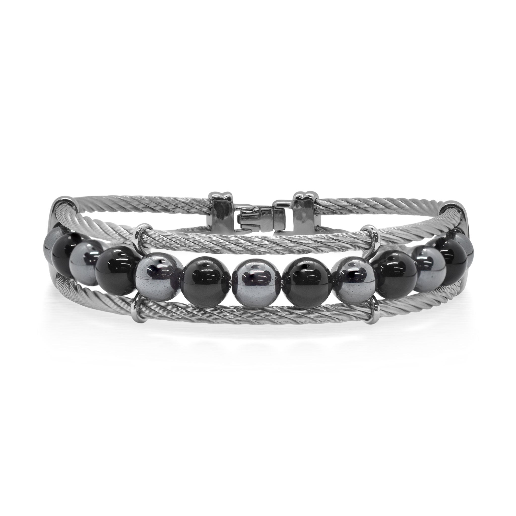 ALOR Men's Gemstone Bead Bracelet