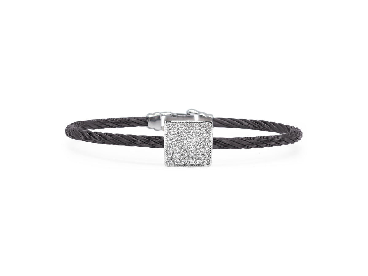 ALOR Square Disc Diamond Bangle