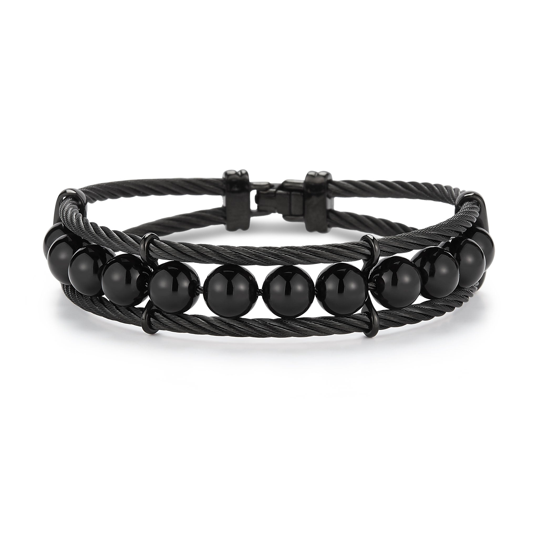 ALOR Men's Gemstone Bead Bracelet