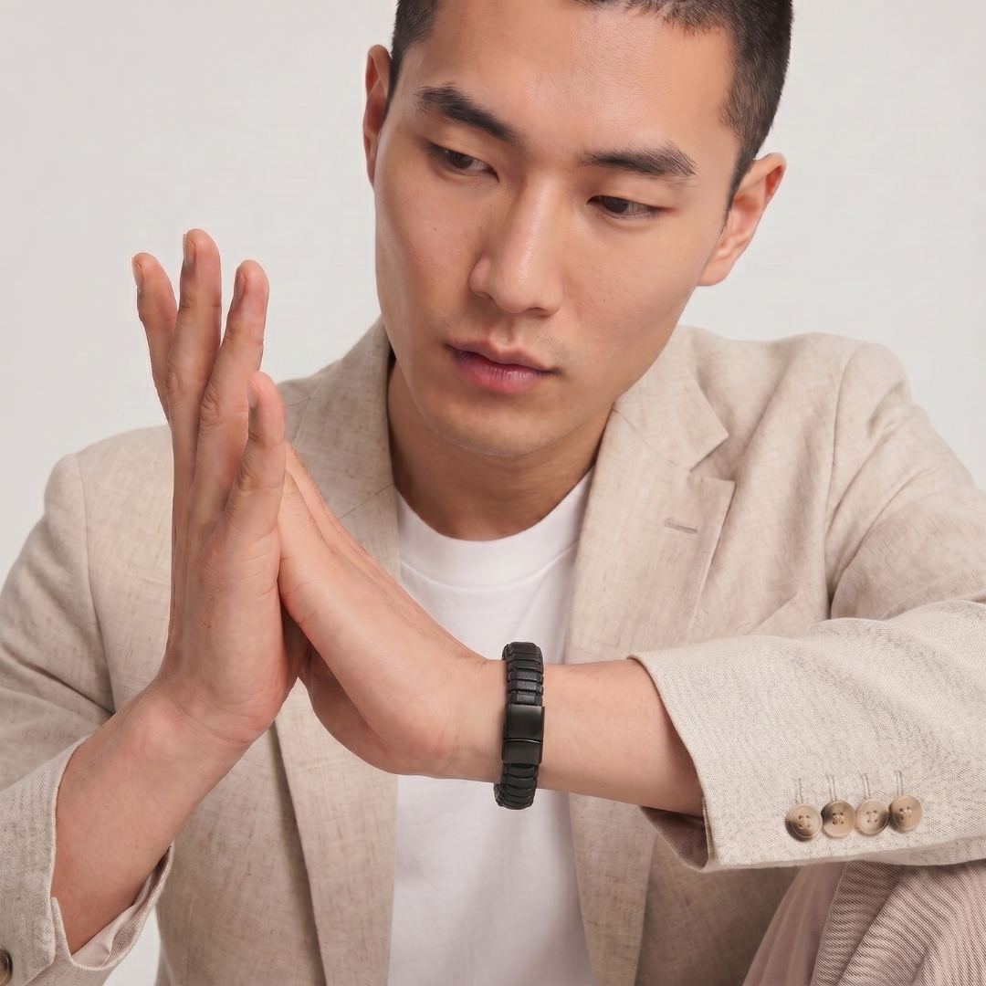 ALOR Men's Leather Wrapped Bracelet