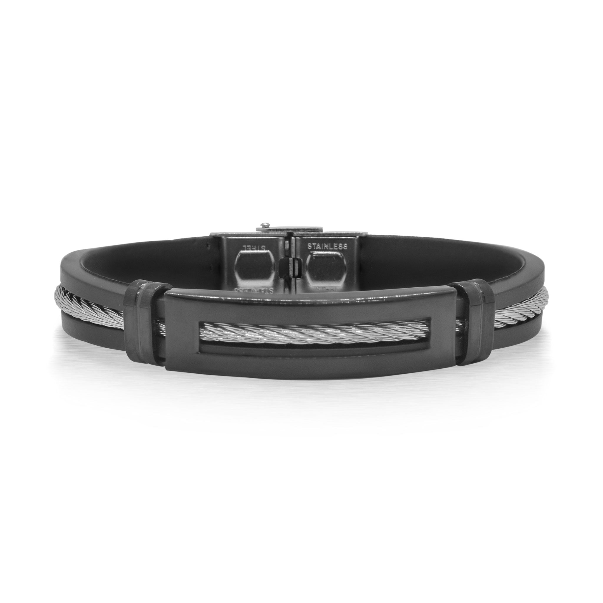 ALOR Men's Rubber Accent Bracelet