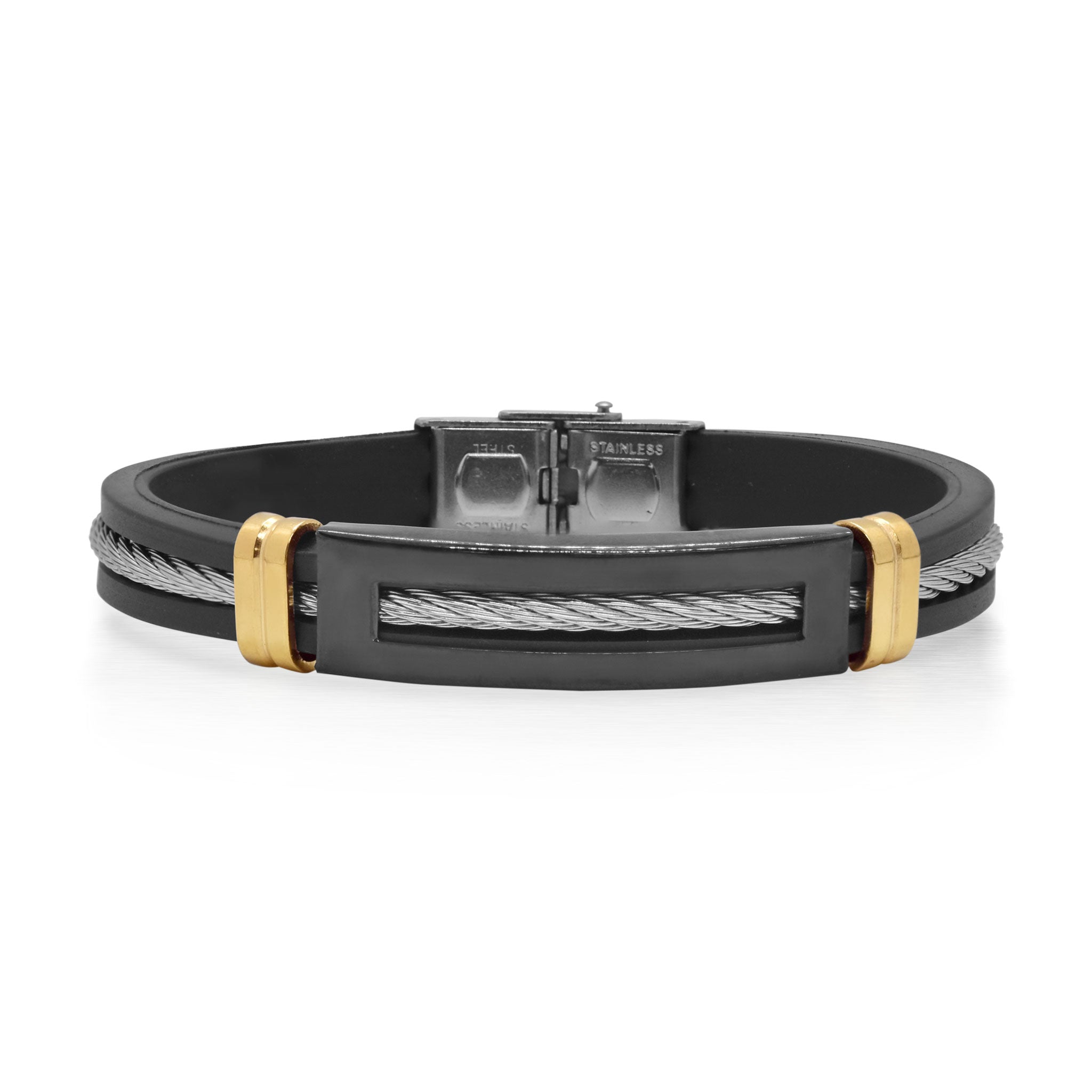 ALOR Men's Rubber Accent Bracelet