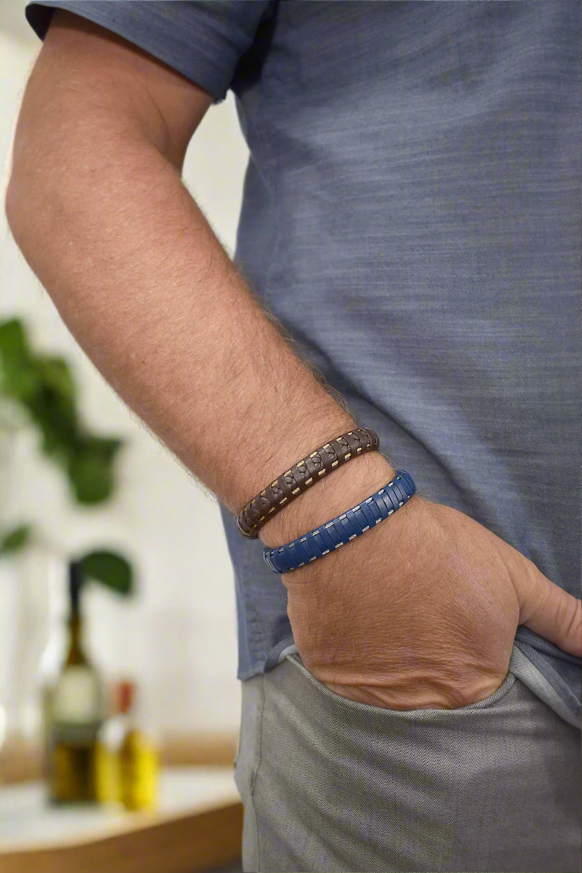 ALOR Men's Leather Wrapped Bracelet