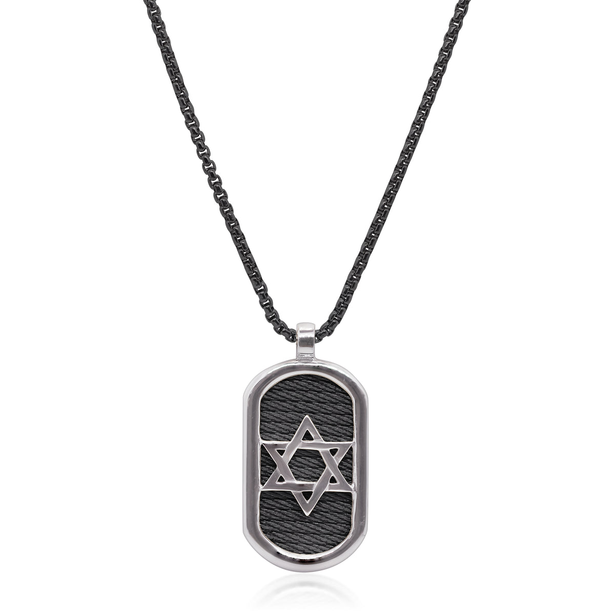 ALOR Star of David ID Tag Necklace