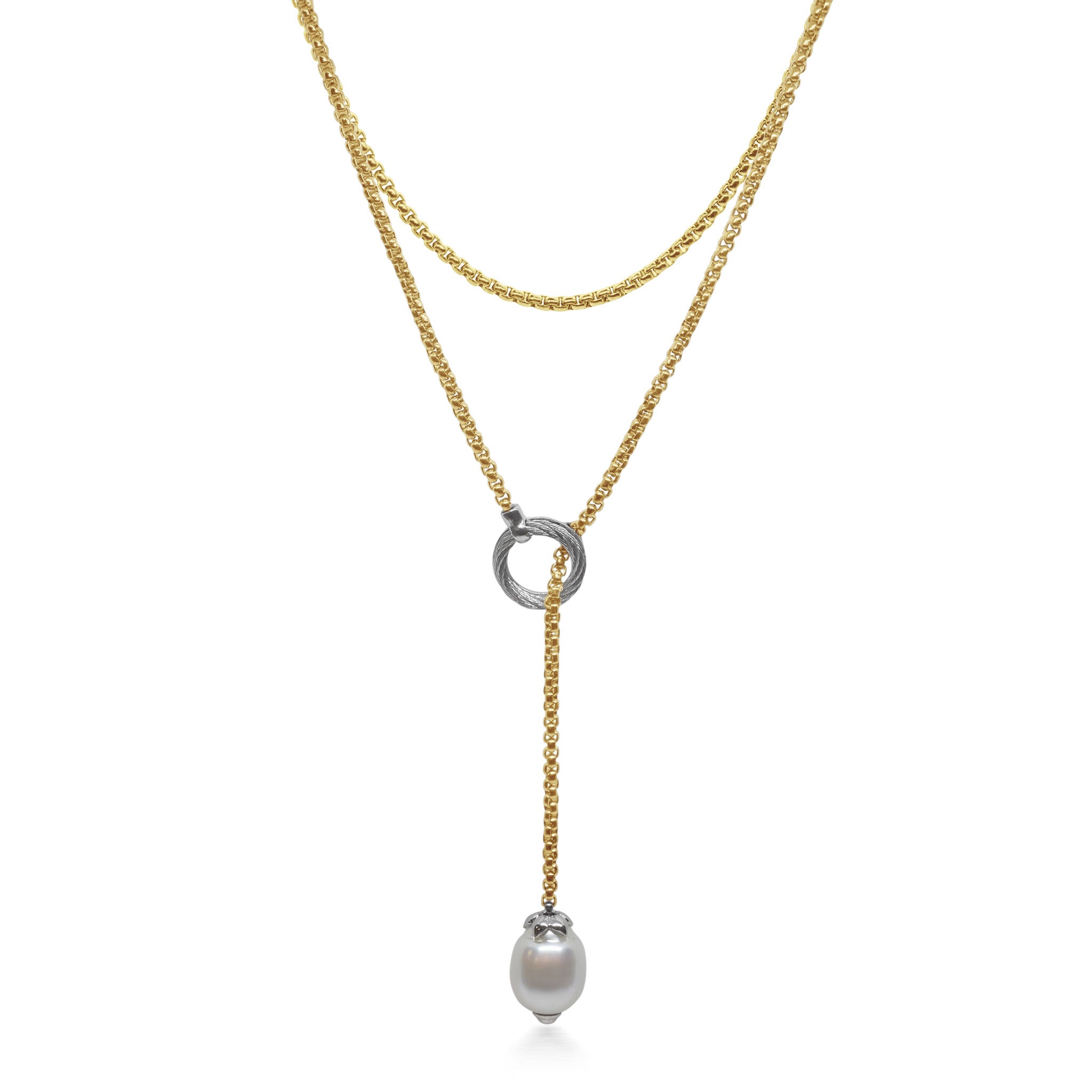 ALOR Pearl Lariat Necklace