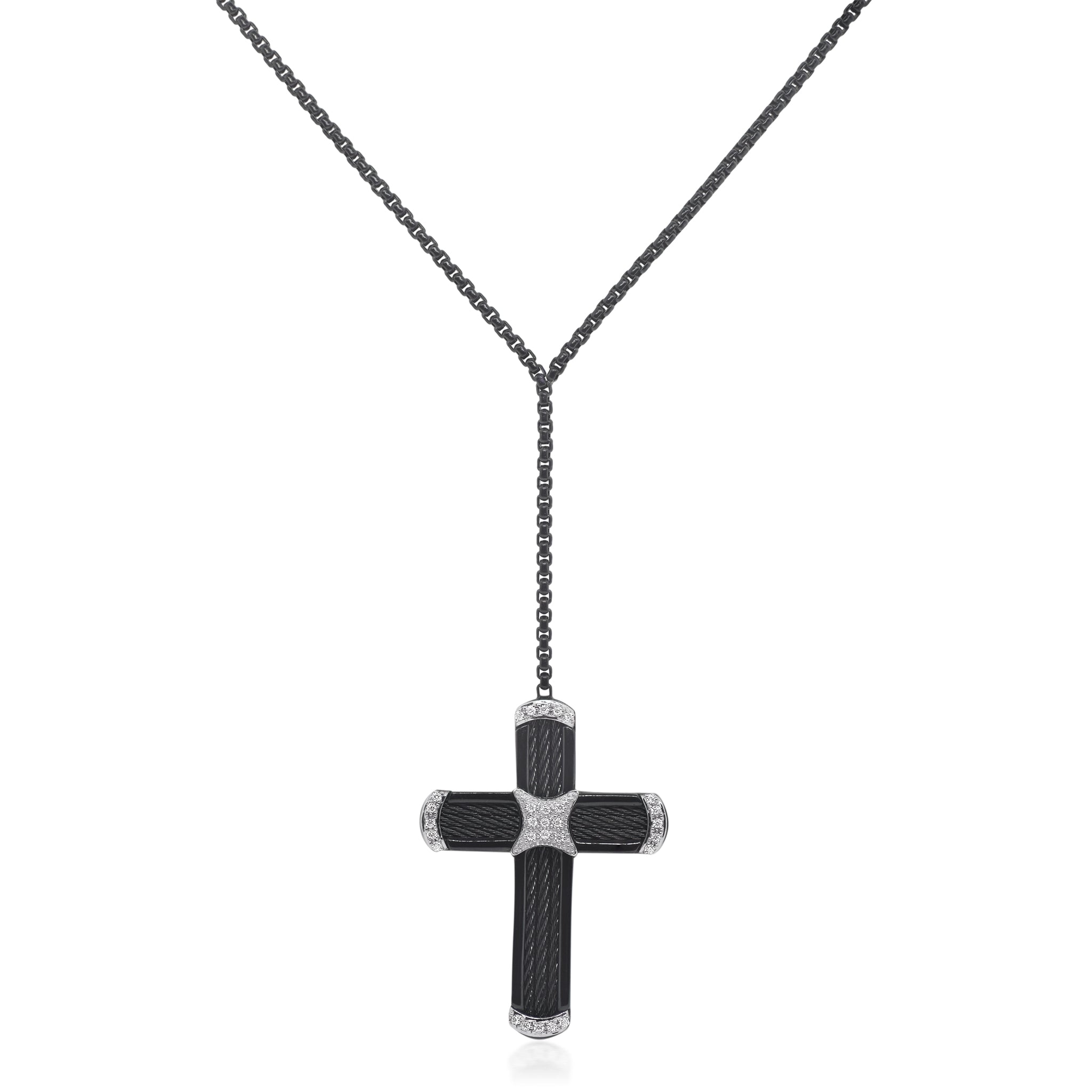 ALOR "WY" Cross Lariat Necklace