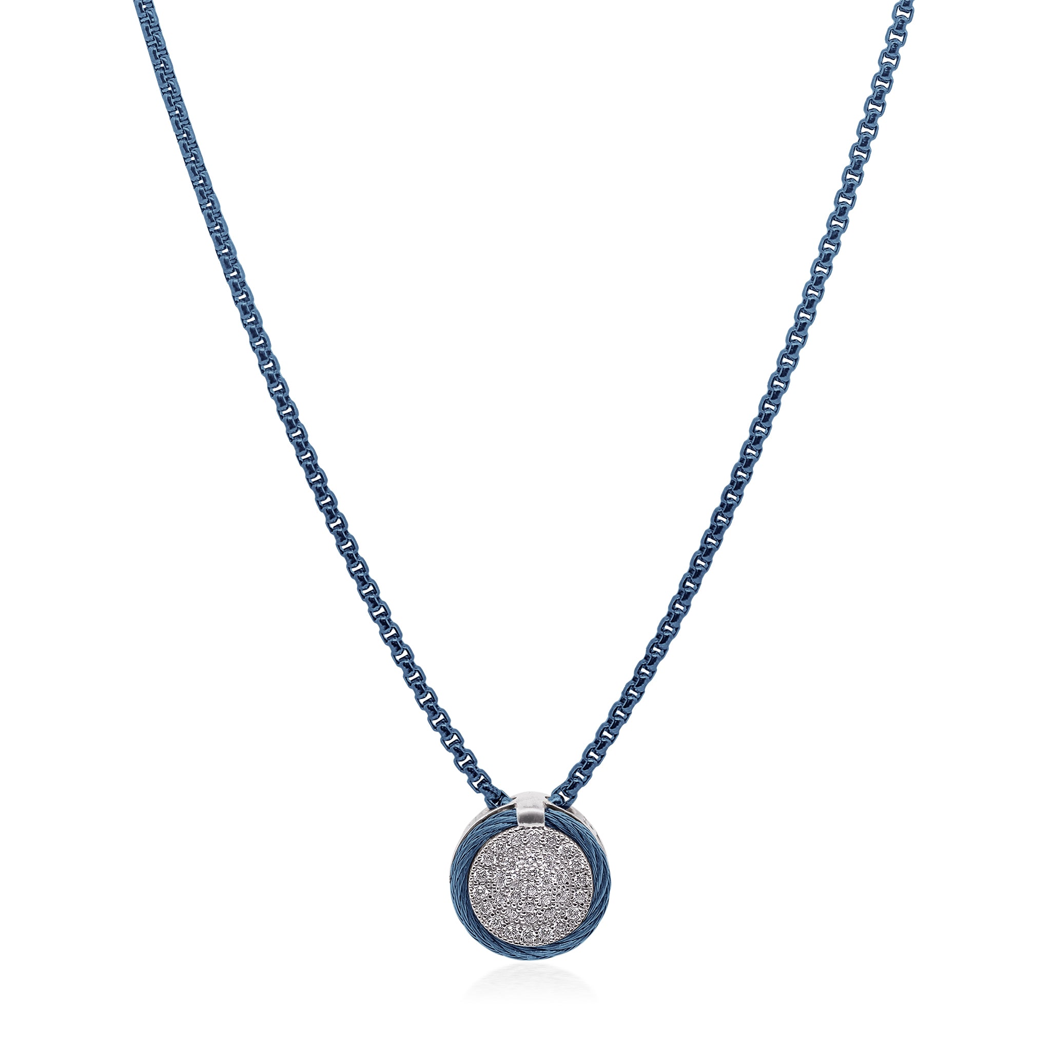 ALOR Round Pave Double Frame Necklace