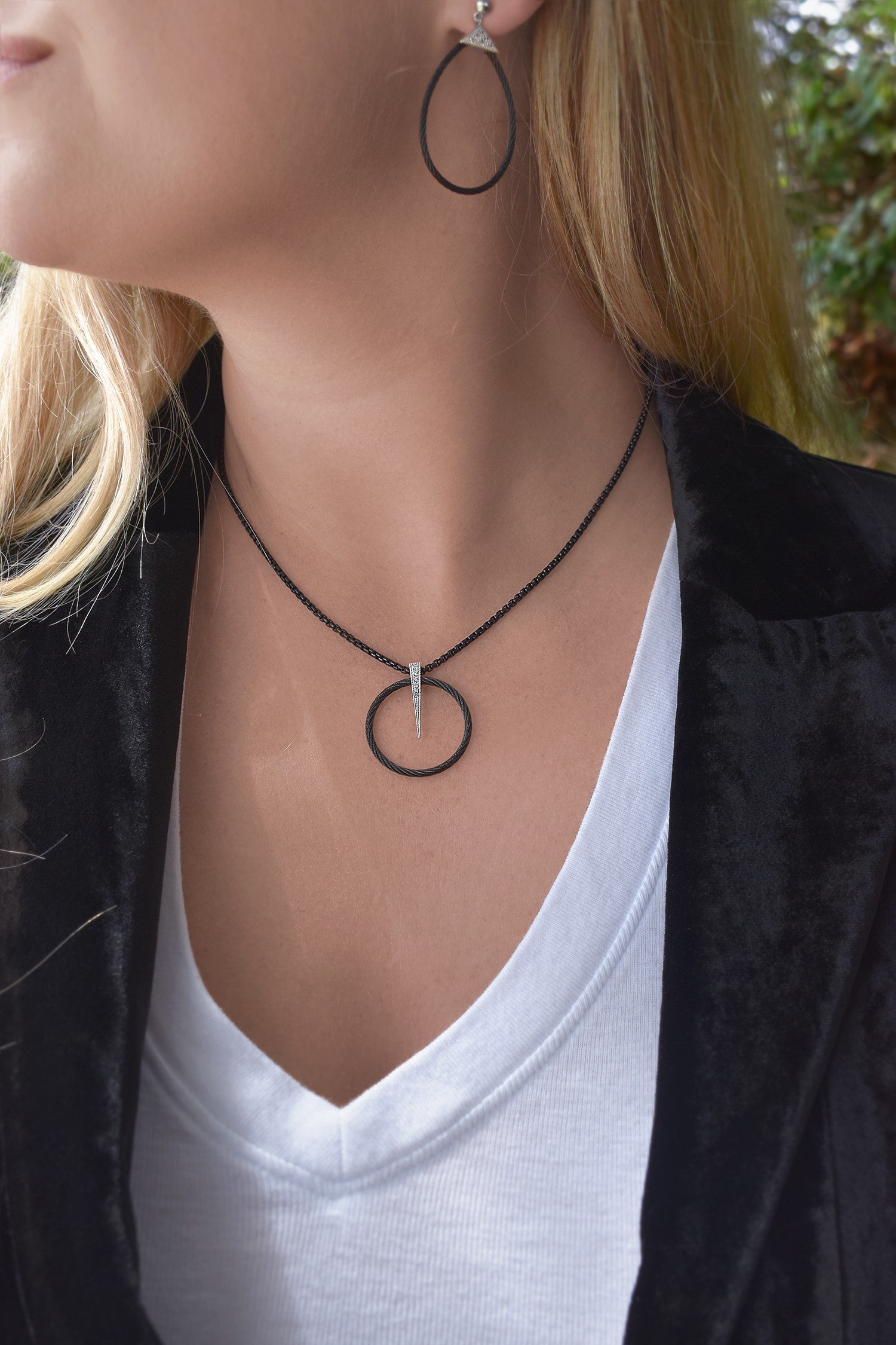 ALOR Full Circle Spear Necklace