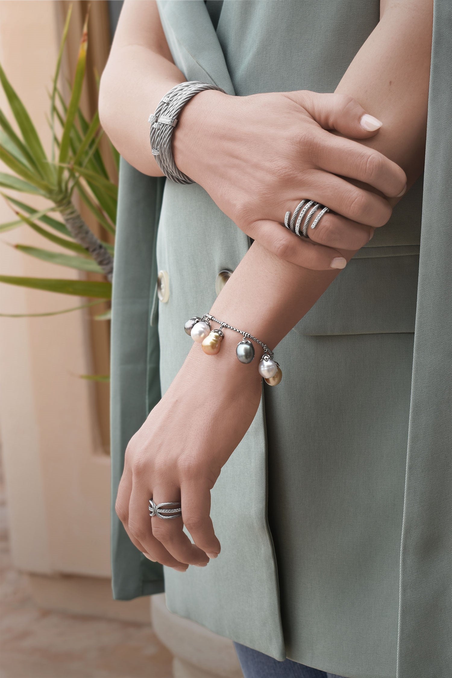 ALOR Pearl Charm Bracelet