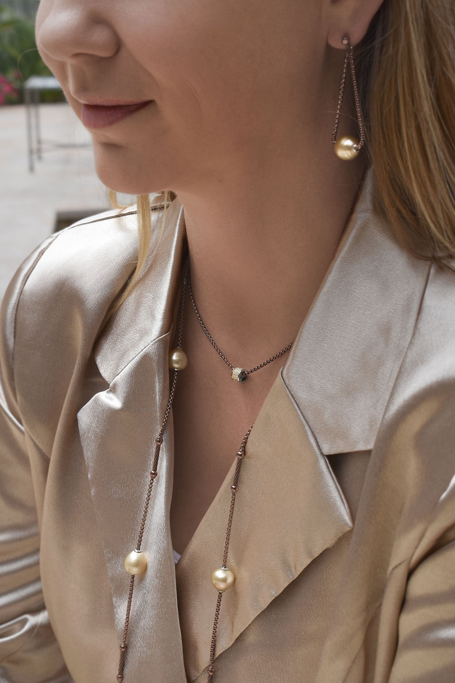 ALOR Barrel Chain Necklace