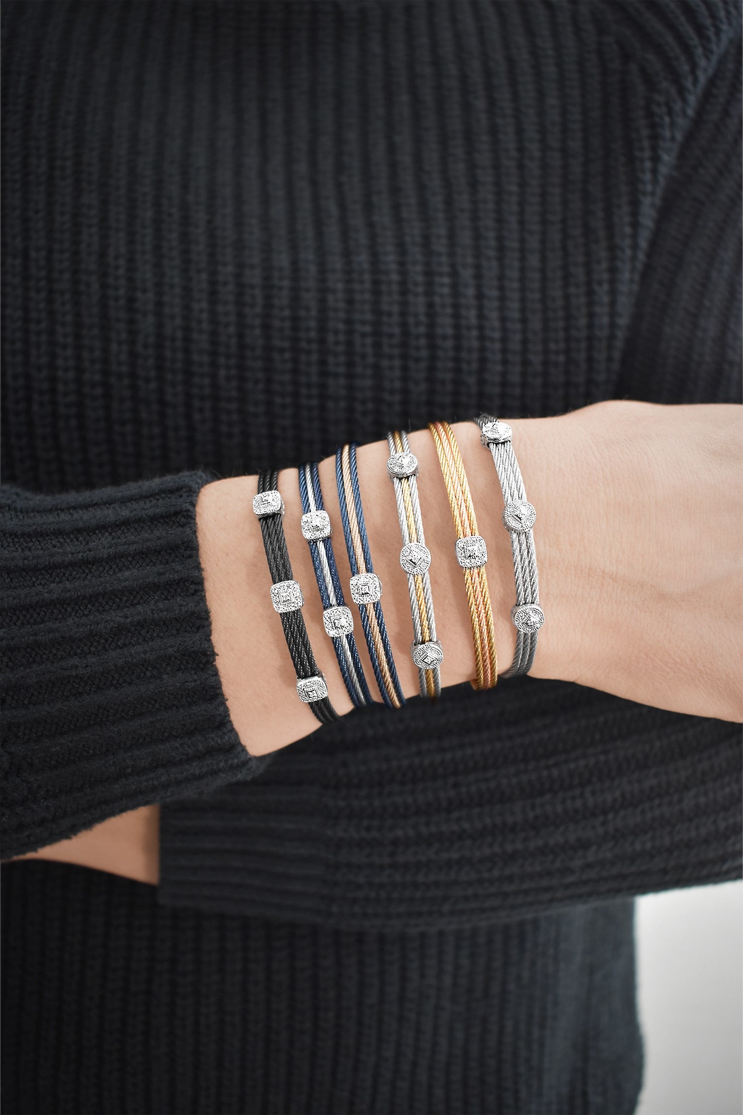 ALOR Triple Round Classic Stackable Bracelet
