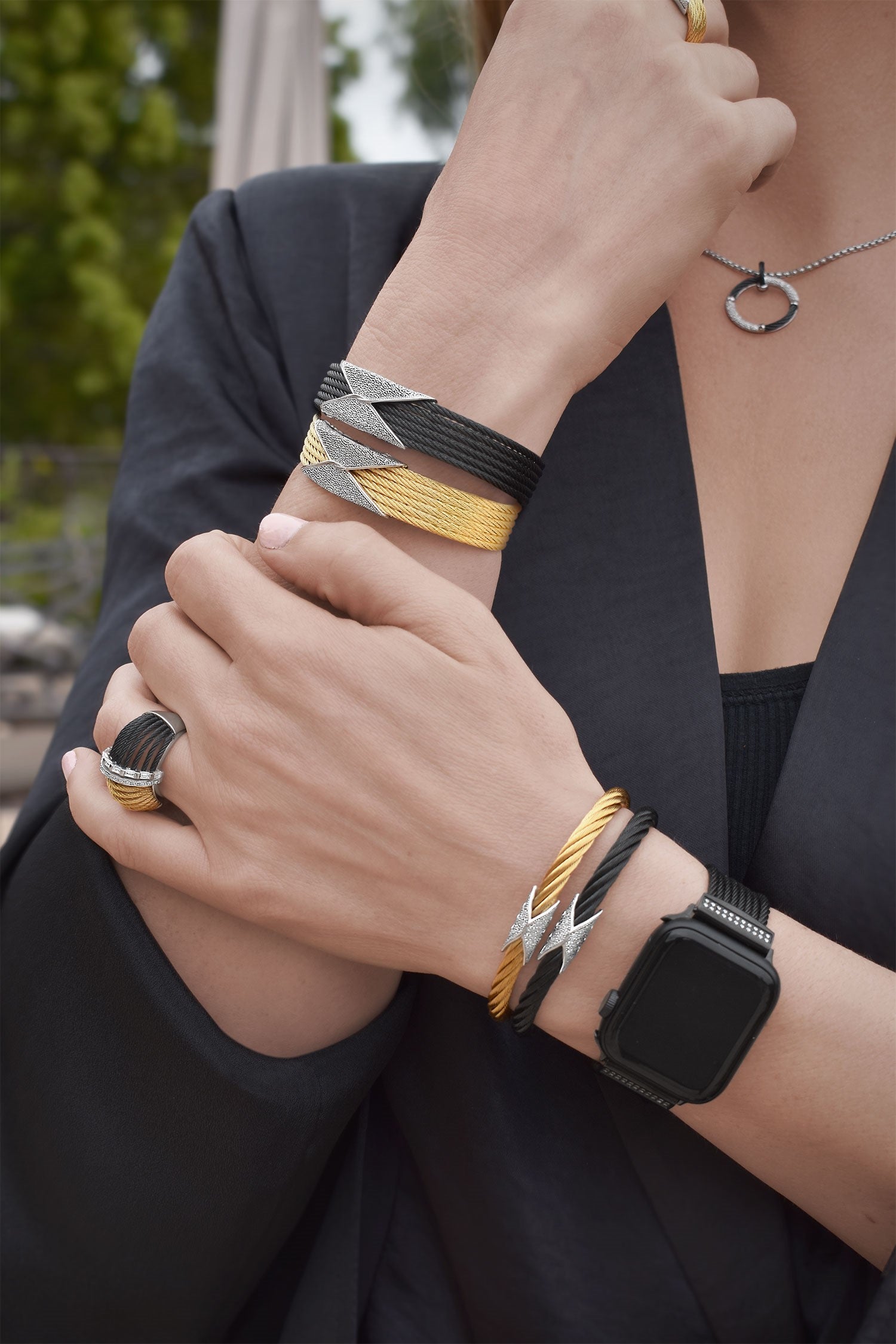 ALOR 6-Row Hourglass Bracelet