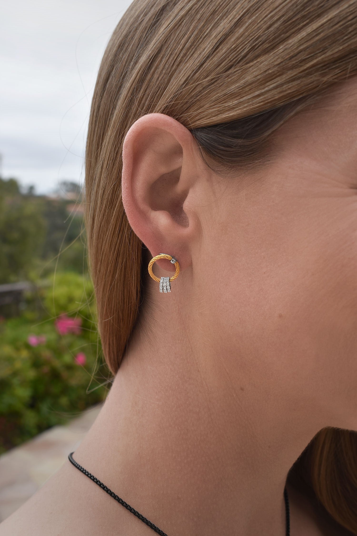 ALOR Halo Drop Earrings