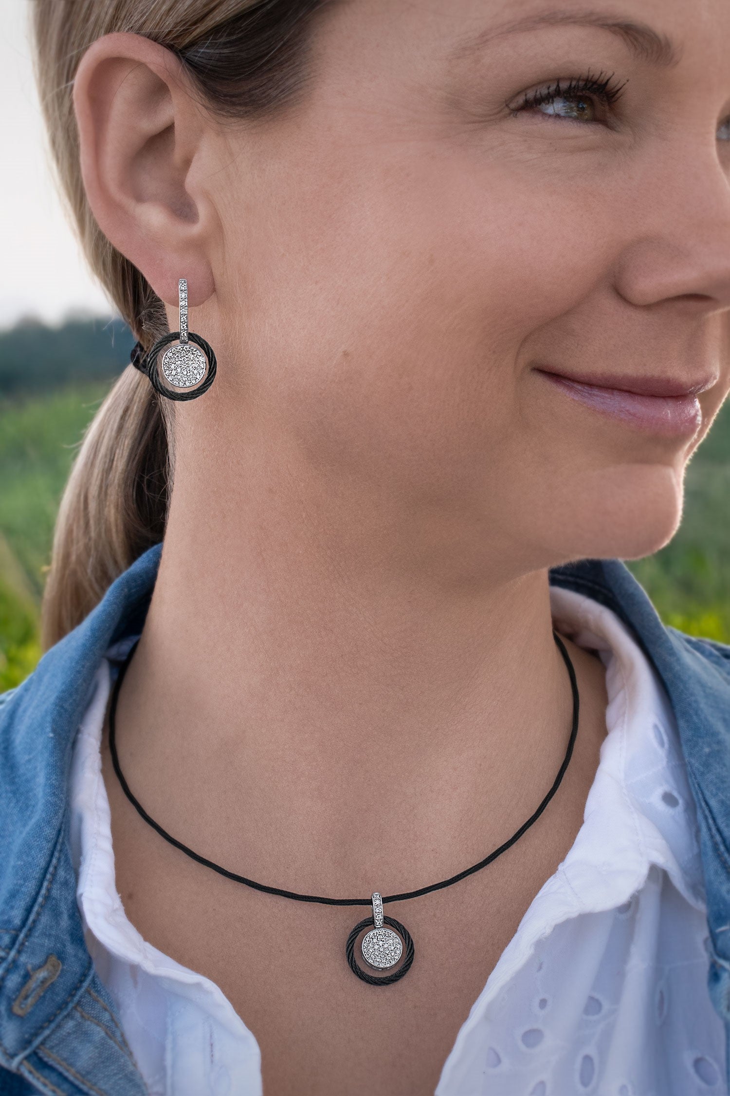 ALOR Disc Drop Earrings