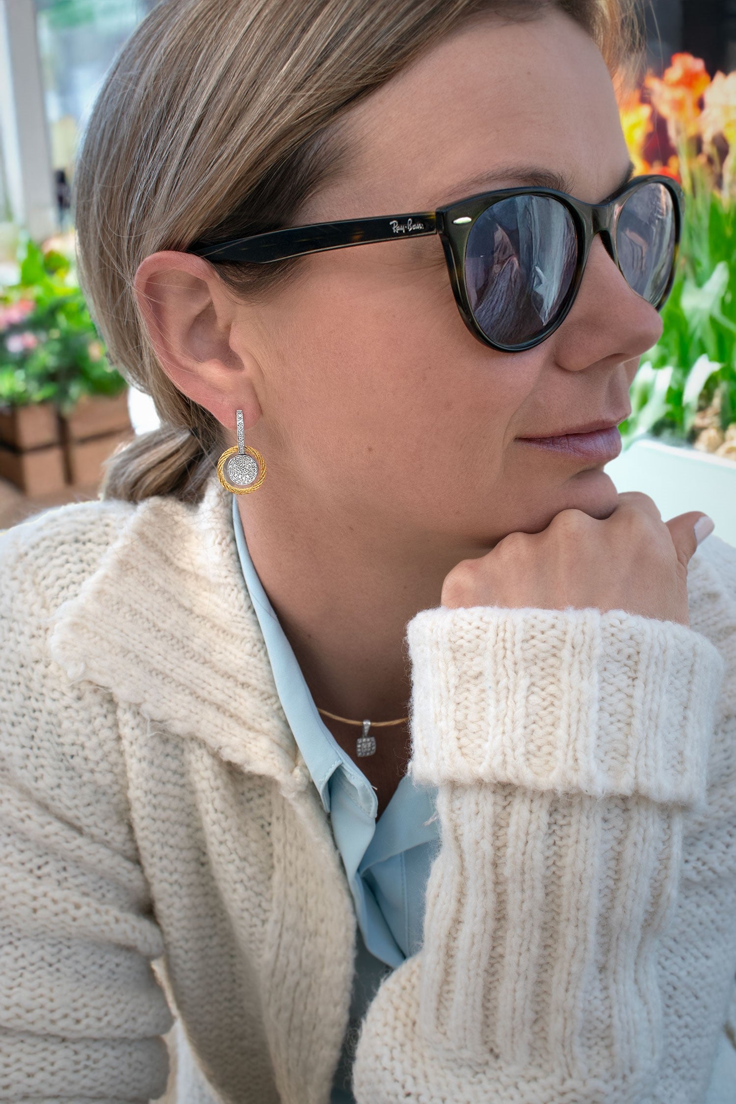 ALOR Disc Drop Earrings