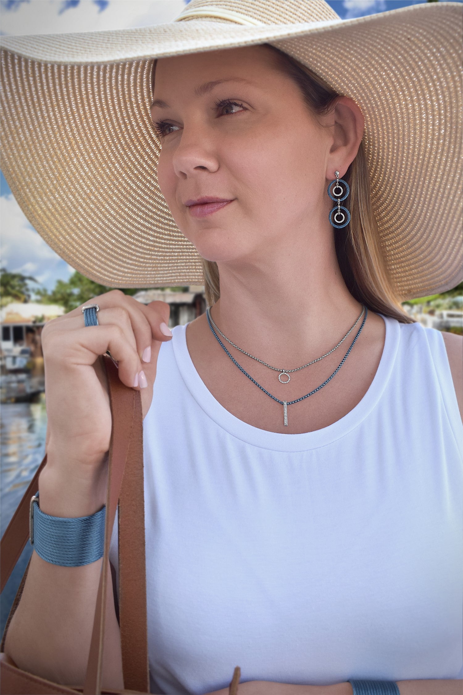 ALOR Double Drop Interlock Earrings
