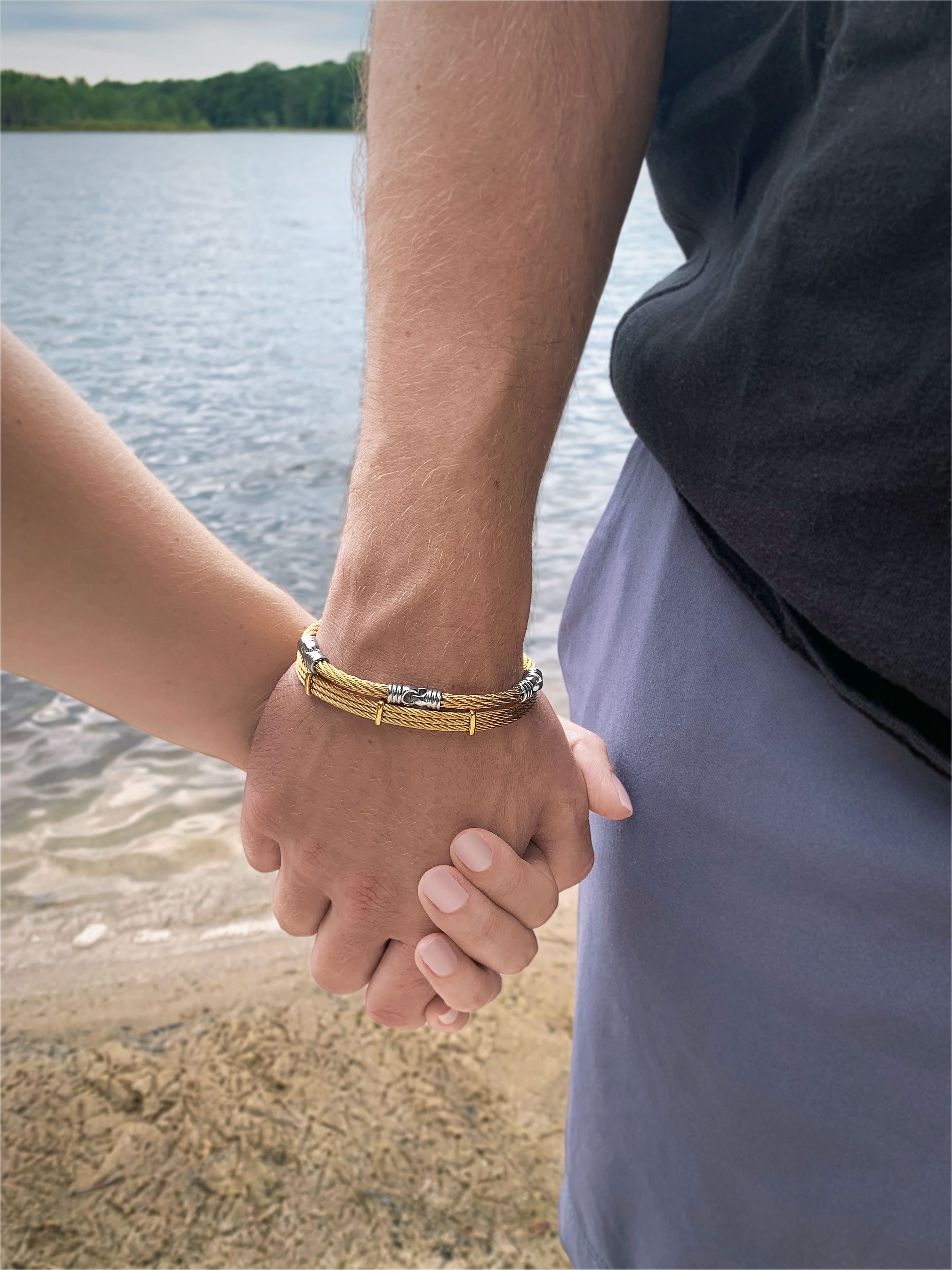 ALOR Men's Slim Triple Station Bracelet