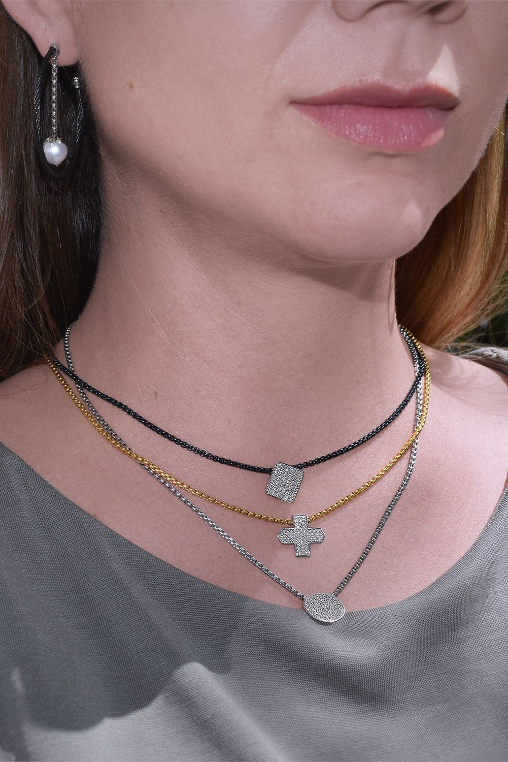 ALOR Taking Shapes Square Necklace