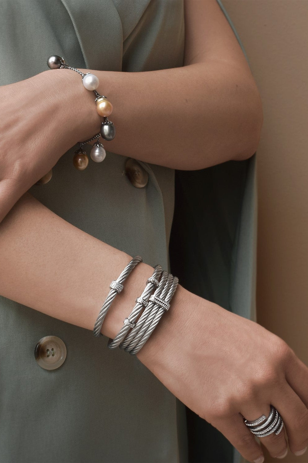 ALOR Pearl Charm Bracelet