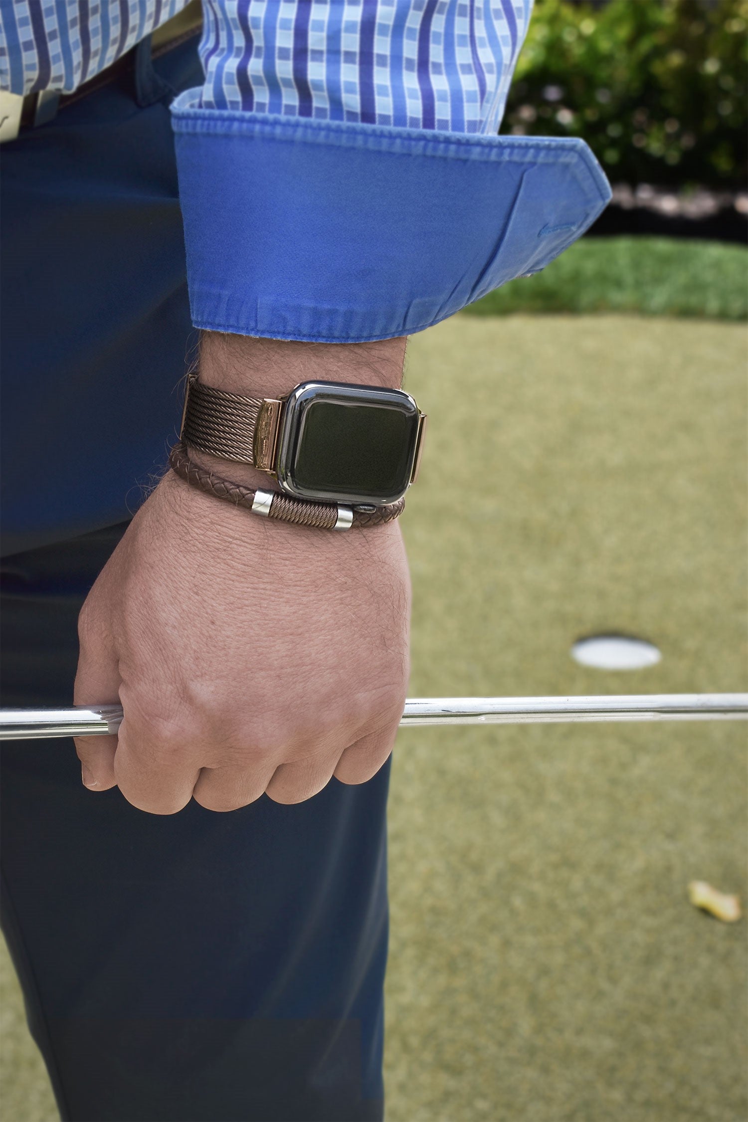 ALOR Men's Leather & Twisted Cable Bracelet