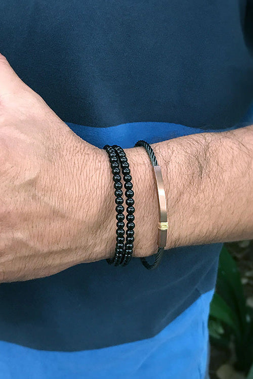 ALOR Men's Gemstone Bead Bracelet
