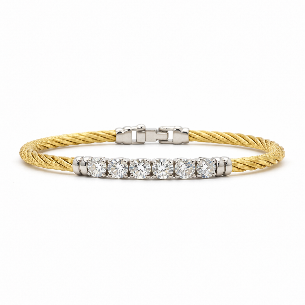 ALOR DAY DIAMOND 6-STONE LINE BANGLE
