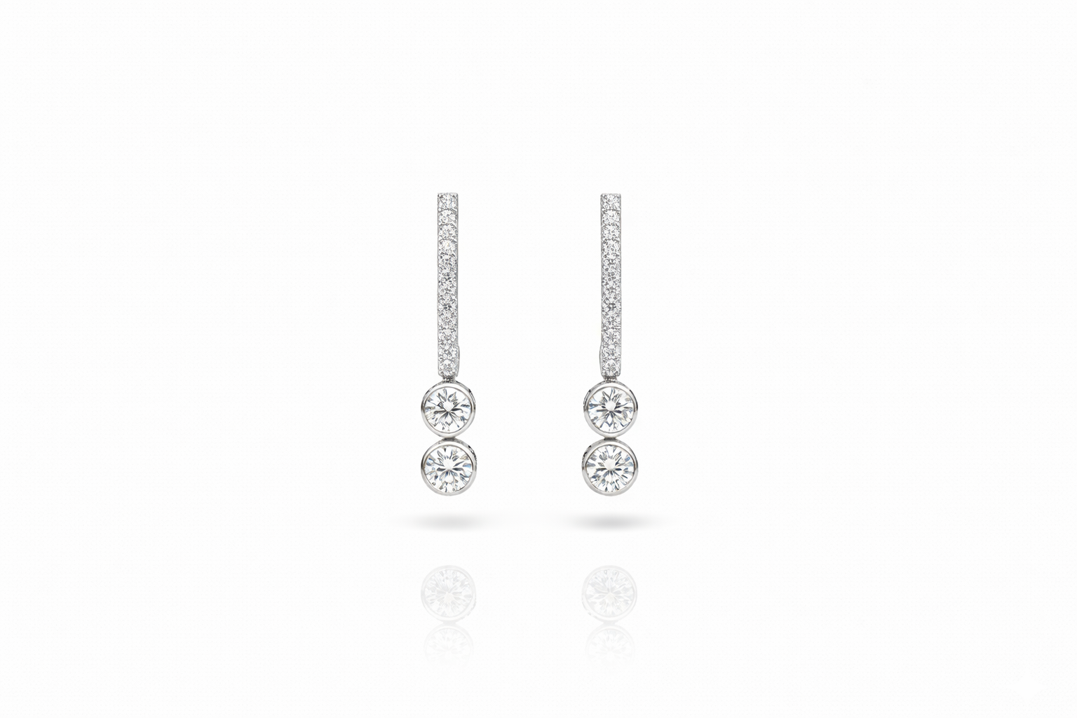 ALOR DAY DIAMOND DOUBLE DROP LAB GROWN EARRINGS