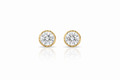 ALOR DAY DIAMOND TWO TONE CABLE FRAME STUD EARRINGS