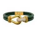 Equine Diamond Leather Bangle