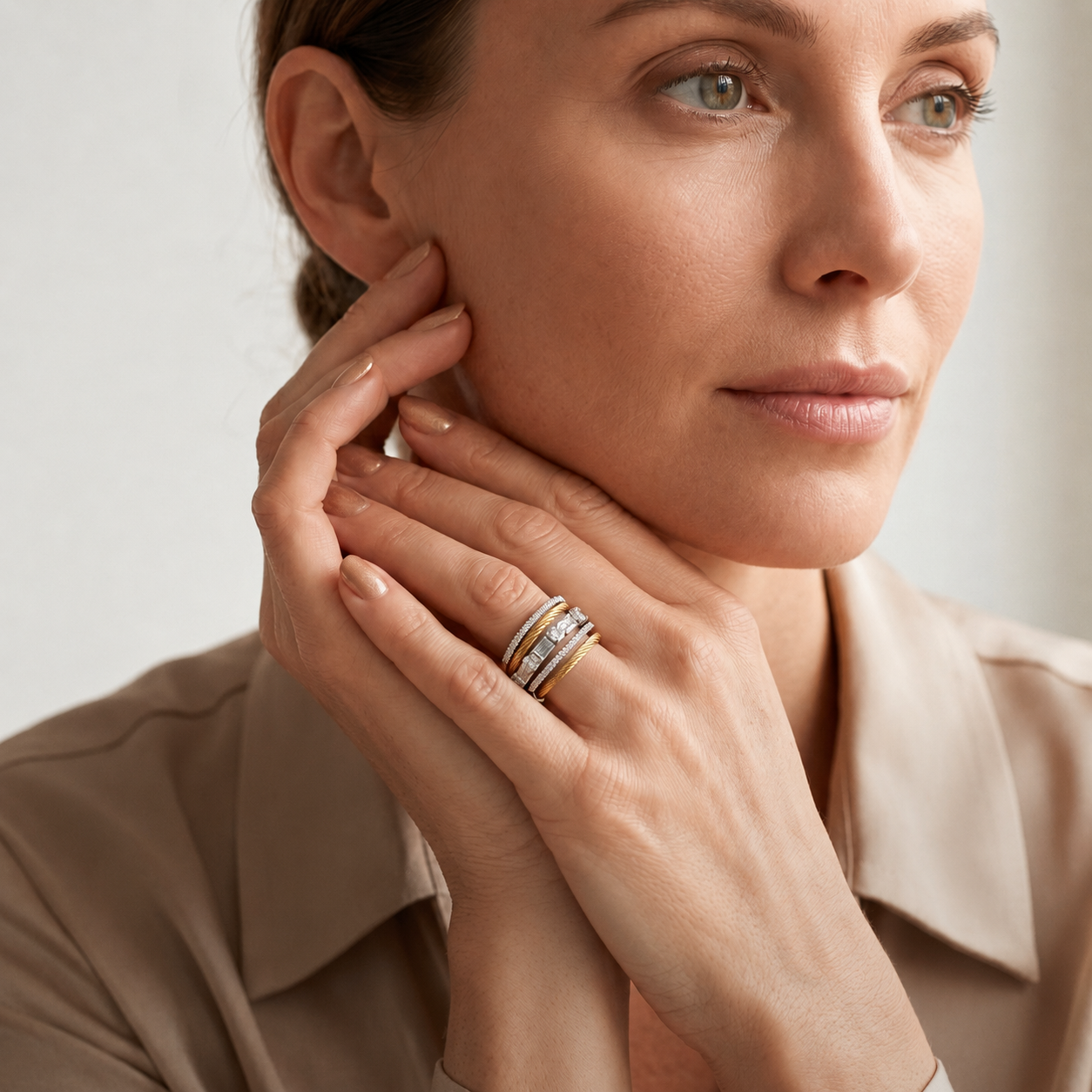 ALOR Day Diamonds Wide Band Ring