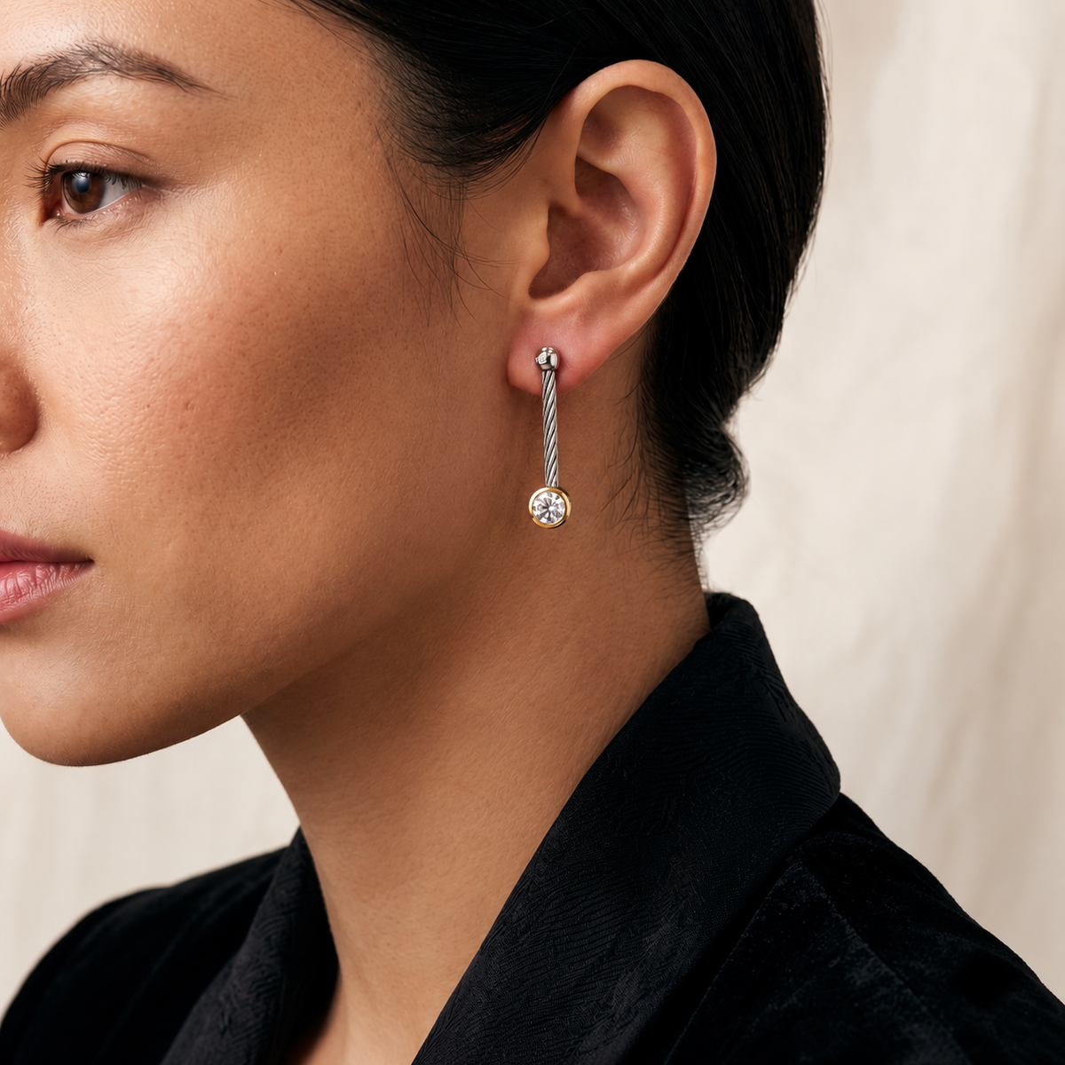 ALOR Day Diamonds Round Drop Earrings