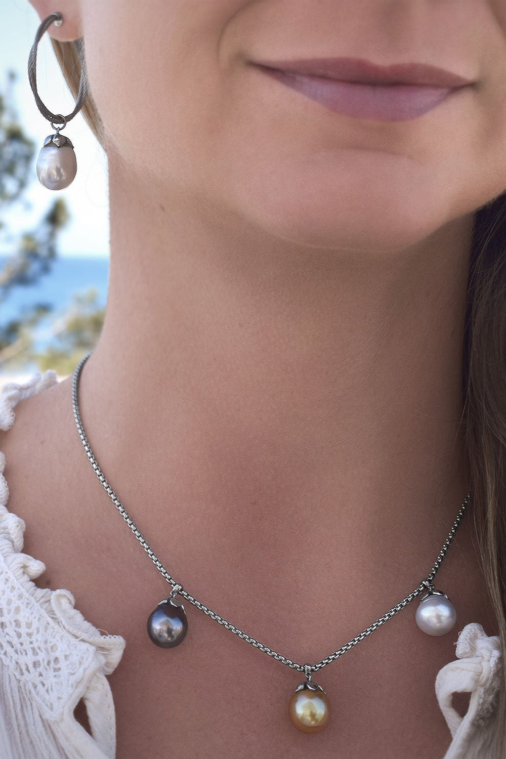 ALOR Triple Drop Necklace