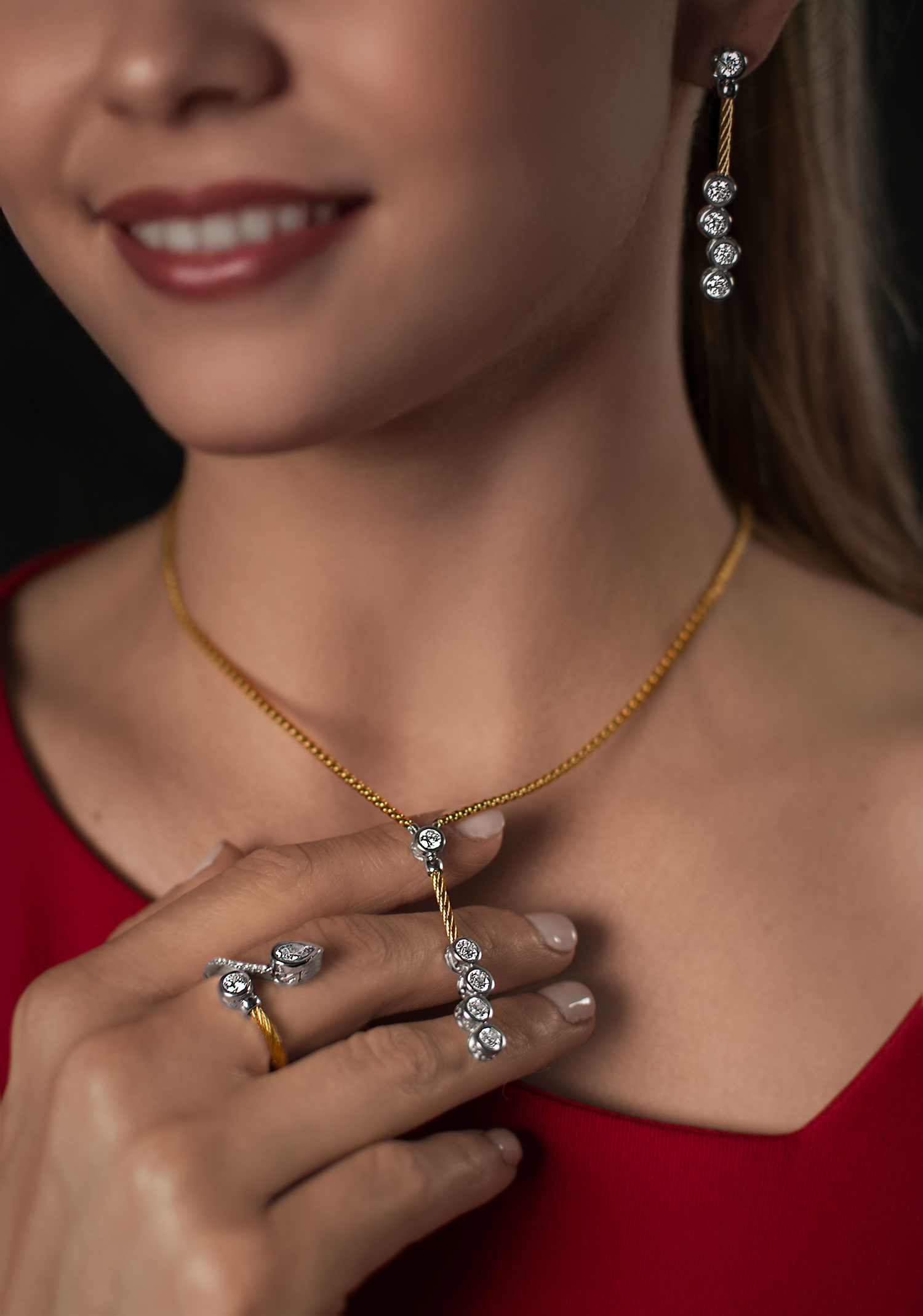 ALOR Day Diamonds Multi Drop Earrings