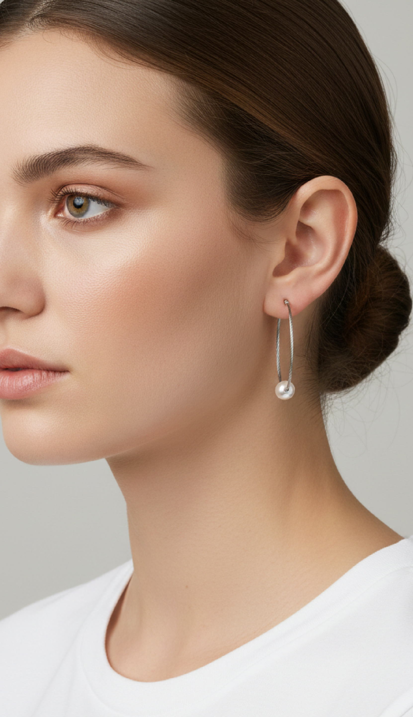 ALOR Pearl 1.5" Hoop Earrings