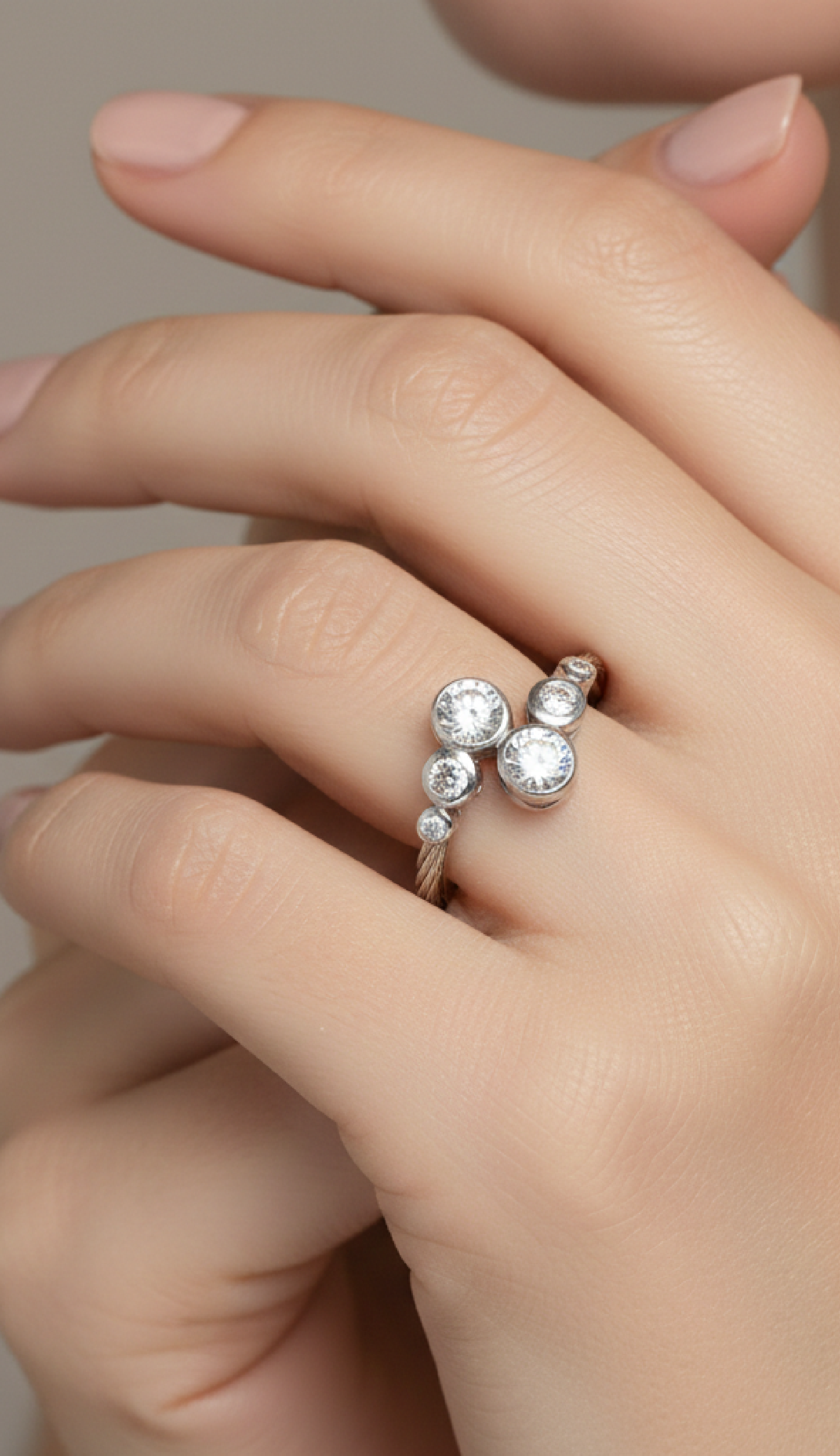 ALOR Day Diamonds Round Bypass Ring