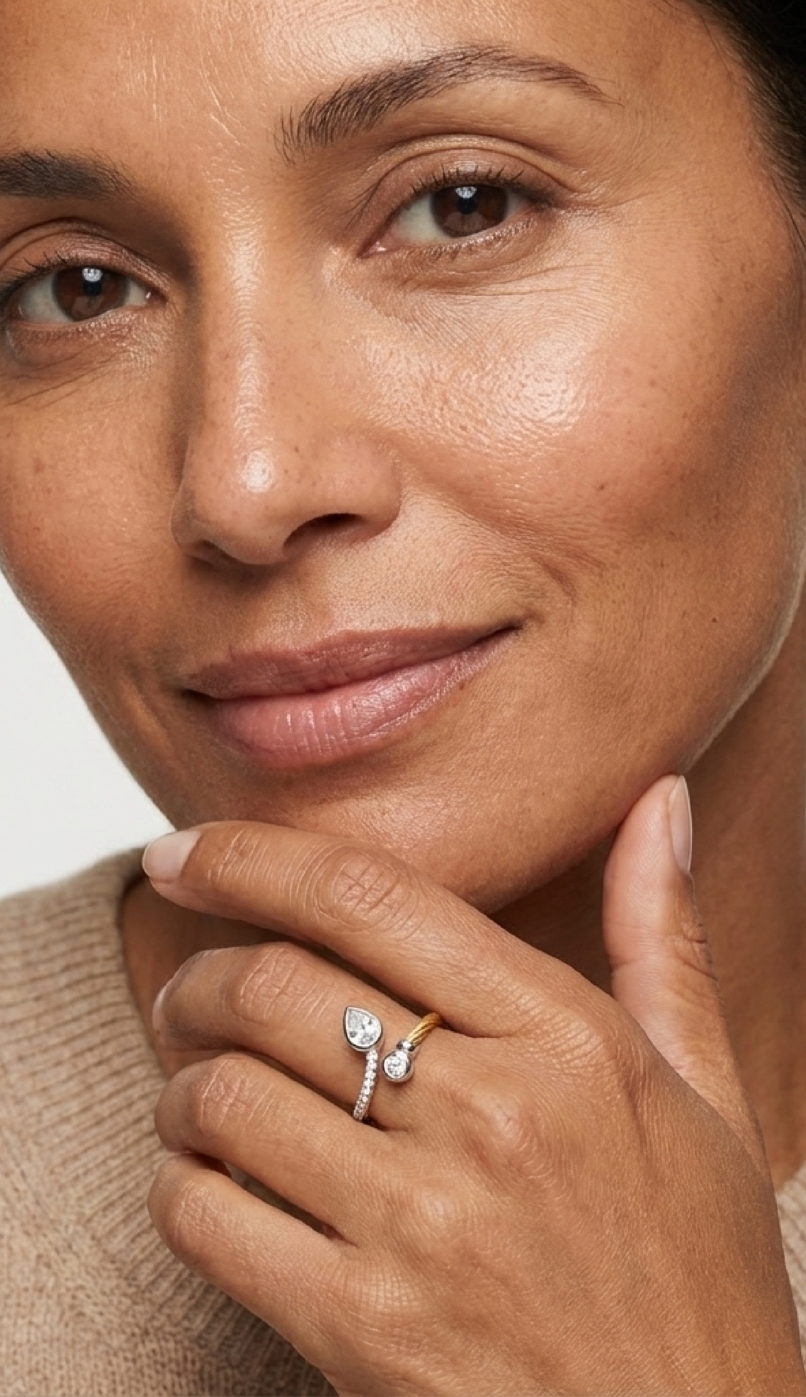 ALOR Day Diamonds Teardrop & Round Bypass Ring