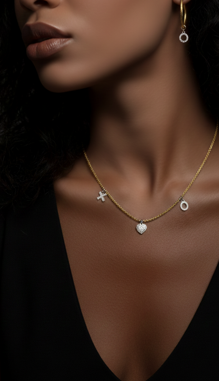 ALOR Expressions of Love Charm Necklace