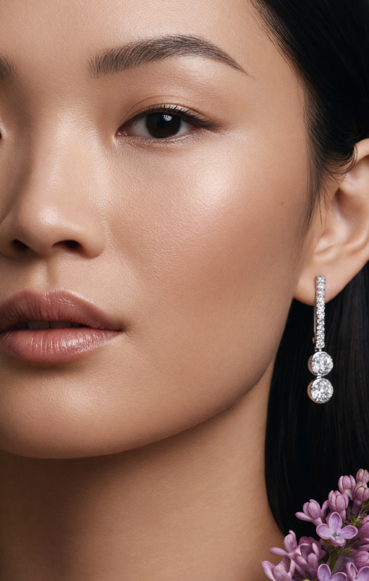 ALOR DAY DIAMOND DOUBLE DROP LAB GROWN EARRINGS