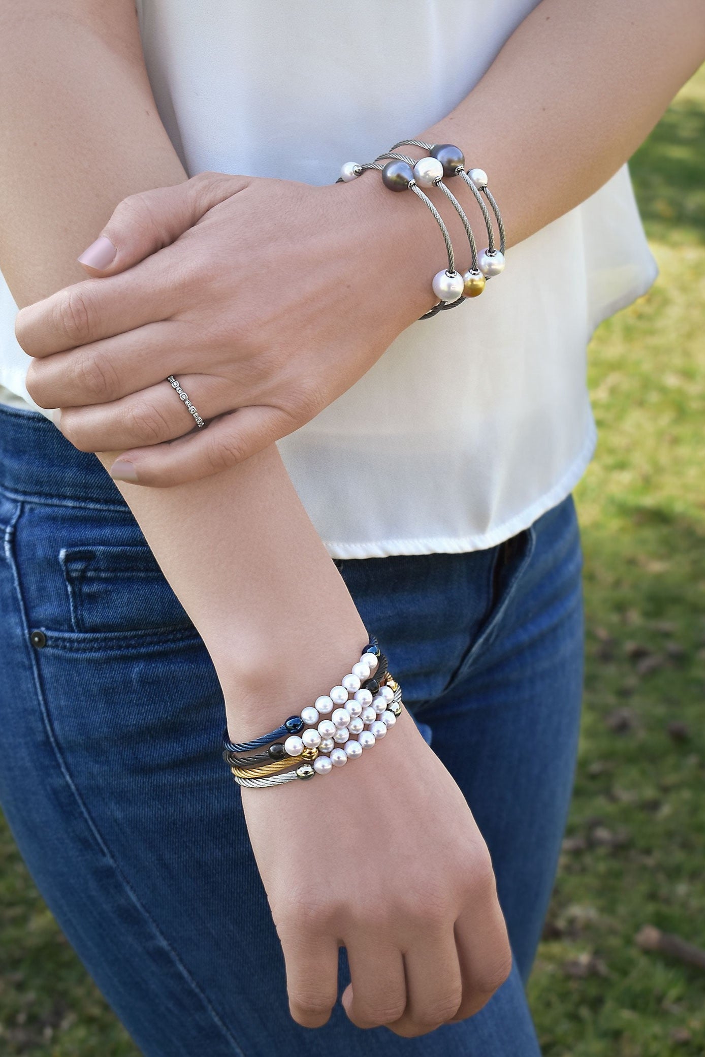 How to Style a Simple Pearl Bracelet