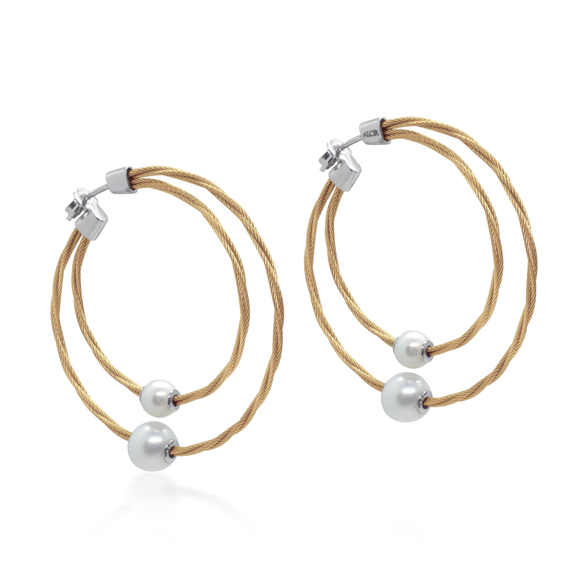 ALOR Dual Pearl Hoop