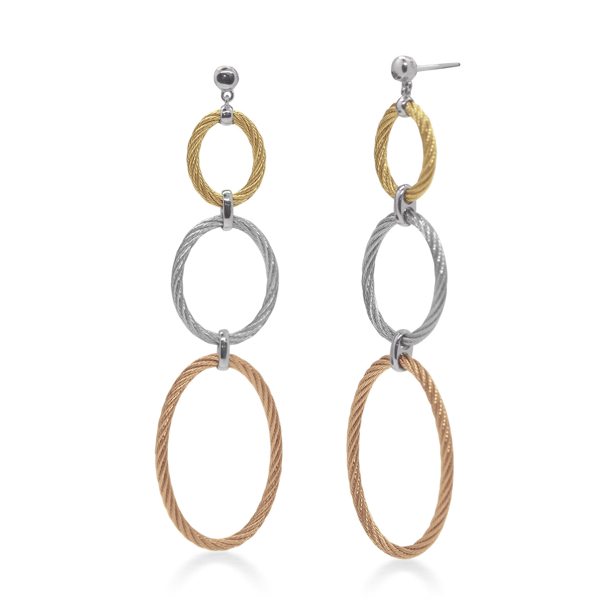 ALOR Triple Oval Drop Earrings