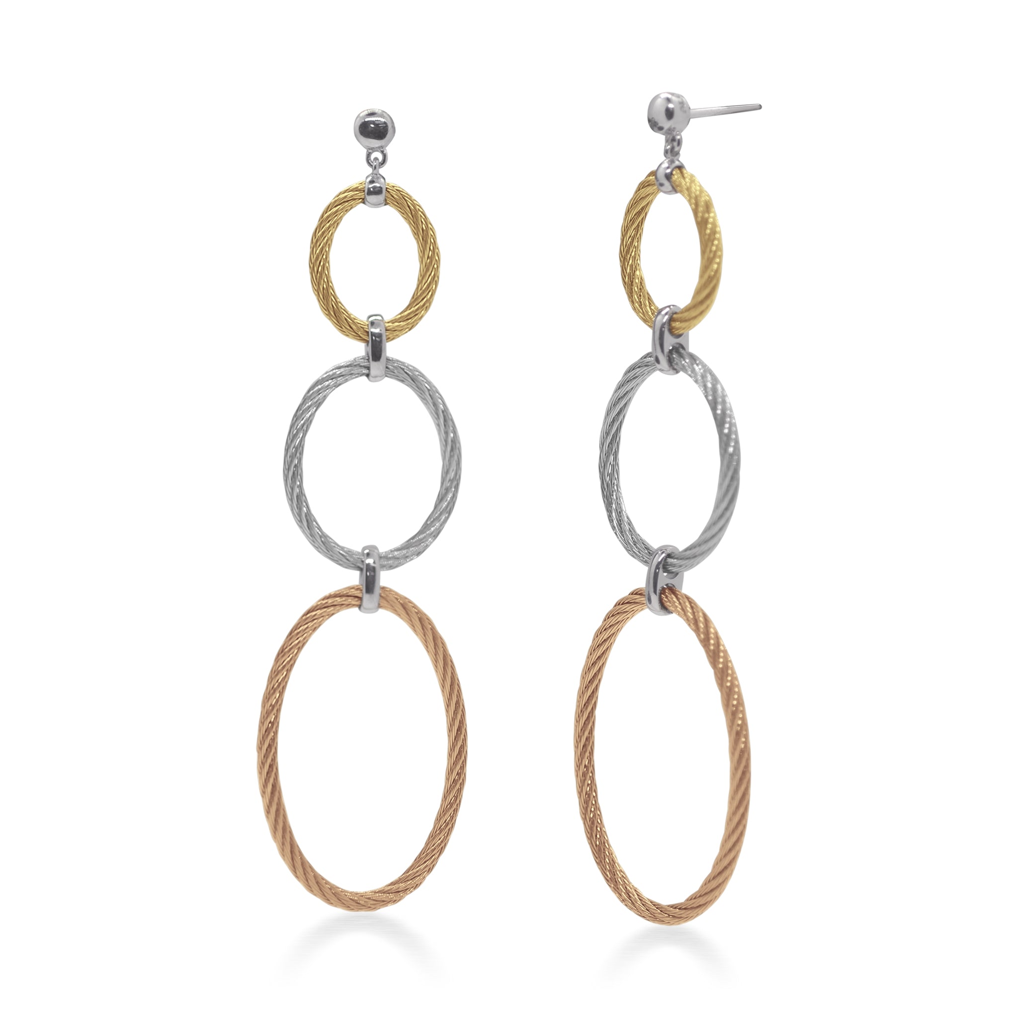 ALOR Triple Oval Drop Earrings