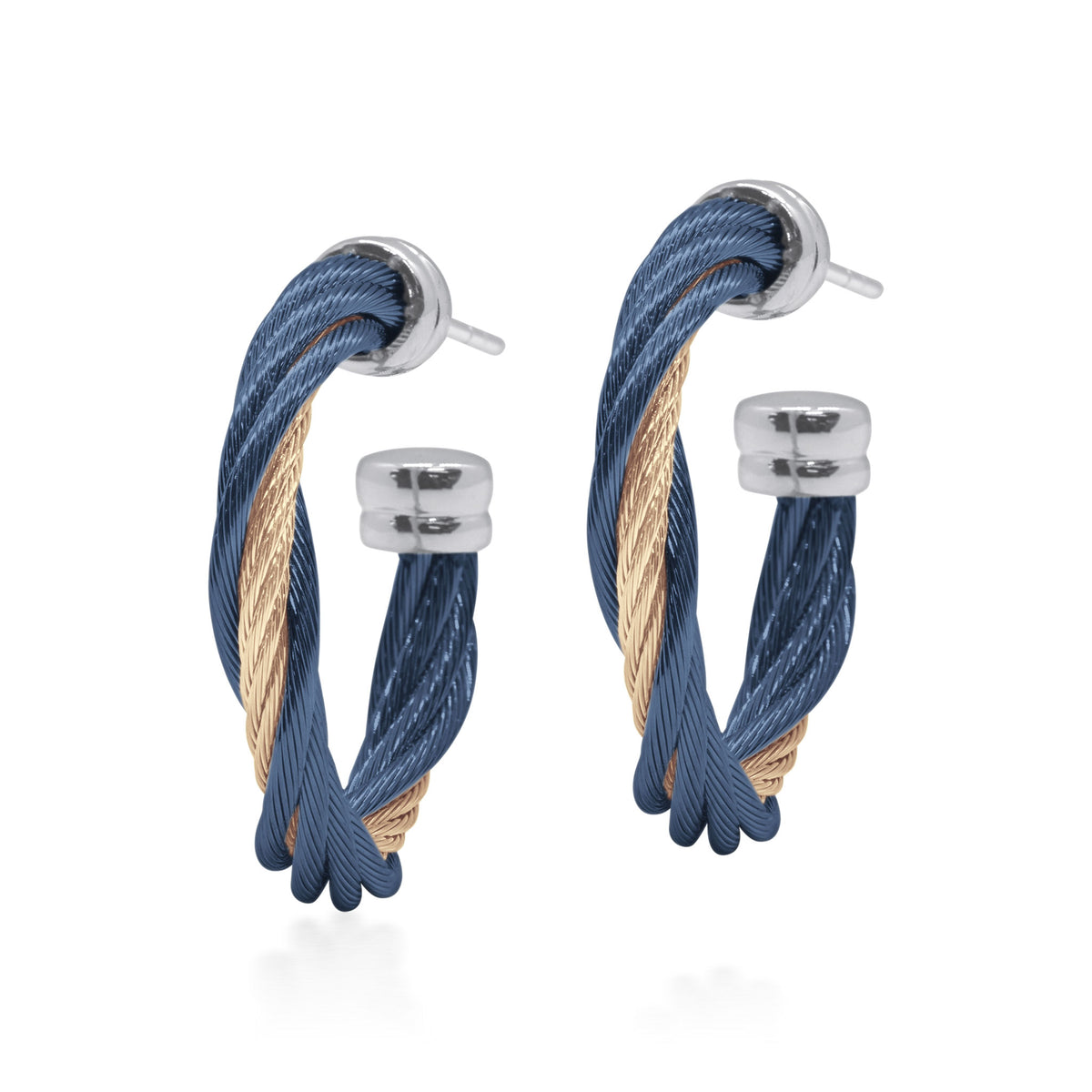ALOR Petite Modern Twist 3/4" Hoop Earrings