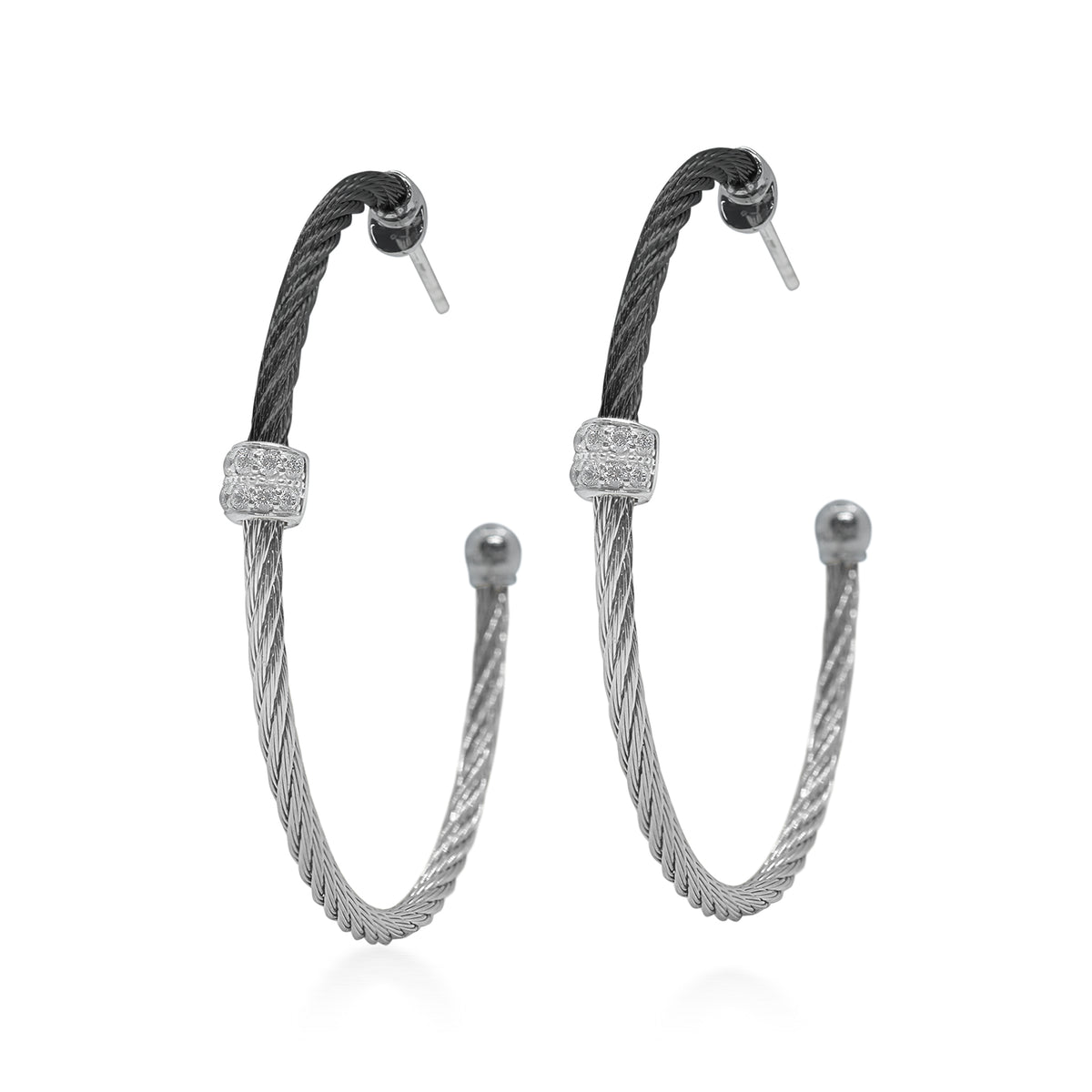 ALOR Large Barrel Hoop Earrings