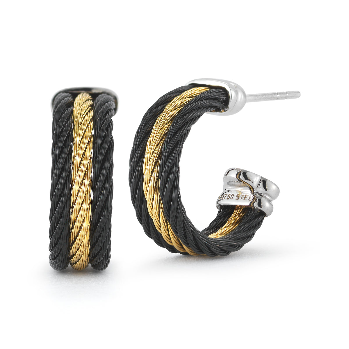 ALOR Petite Triple Row Hoops