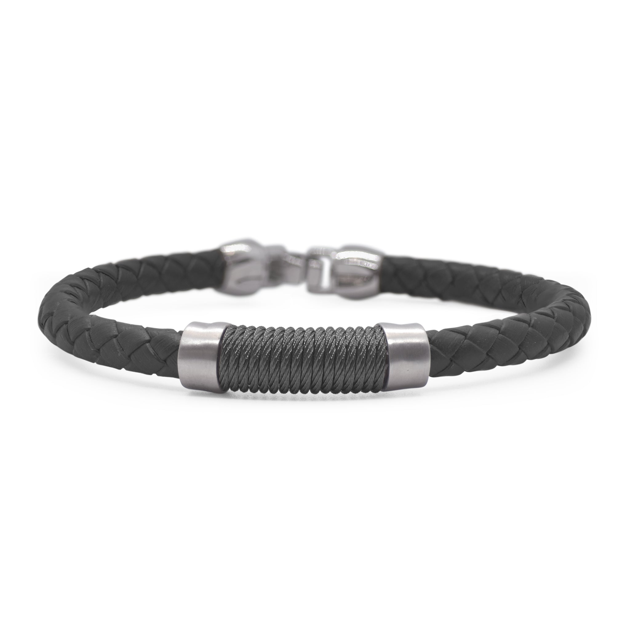 ALOR Men's Leather & Twisted Cable Bracelet